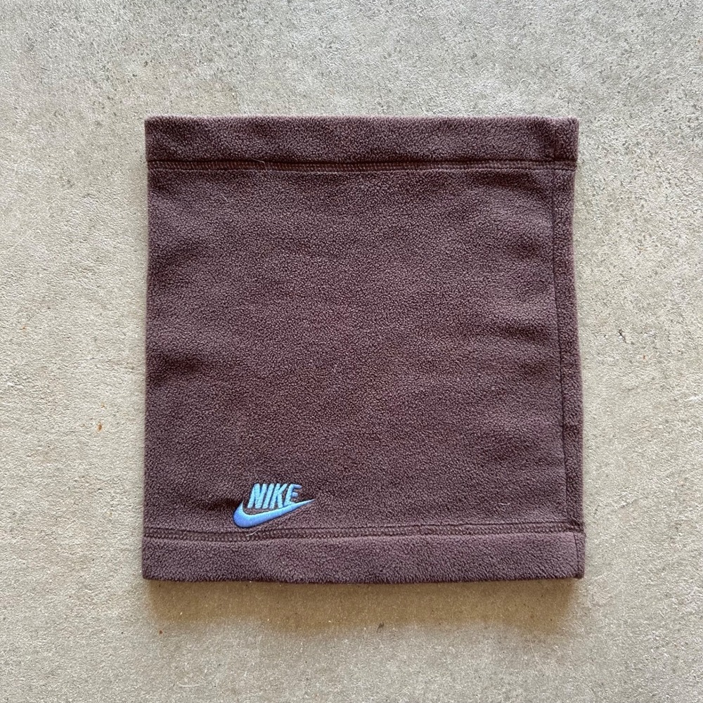 Vintage Nike Fleece Neck Warmer Gaiter Brown Blue Youth Size 8-20 Y2K 2009